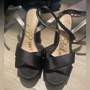 Sam Edelman Black Satin Heels
